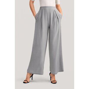 Lilysilk Smooth Silk Wide Leg Cropped Pants EUC